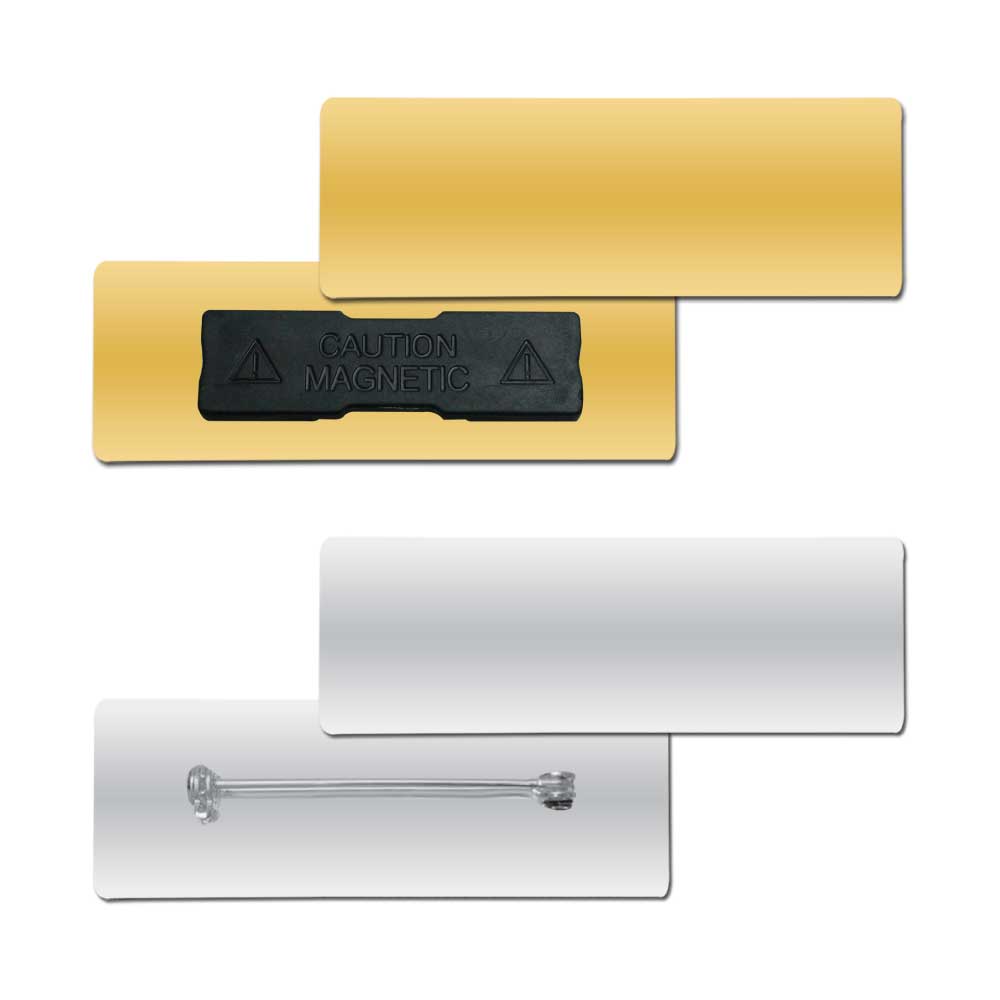 Metal Name Badges in Gold and Silver Plated