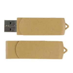Wheat Straw Swivel USB Flash Drives, 4GB to 32GB
